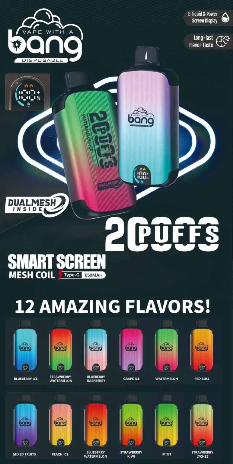 Grossist Bang 20000 Puff Zbood Toppkvalitet Neks Avtagbar Rgb Led Bar Mod Silikon droppspets Mizzle E-Cgarette Disponibel Vape
